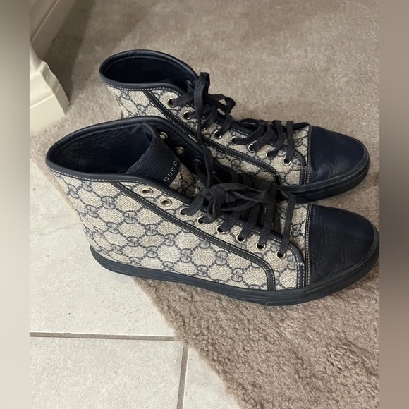 Gucci GG Brooklyn California High Top leather Logo monogram canvas sneakers shoe - Picture 6 of 12